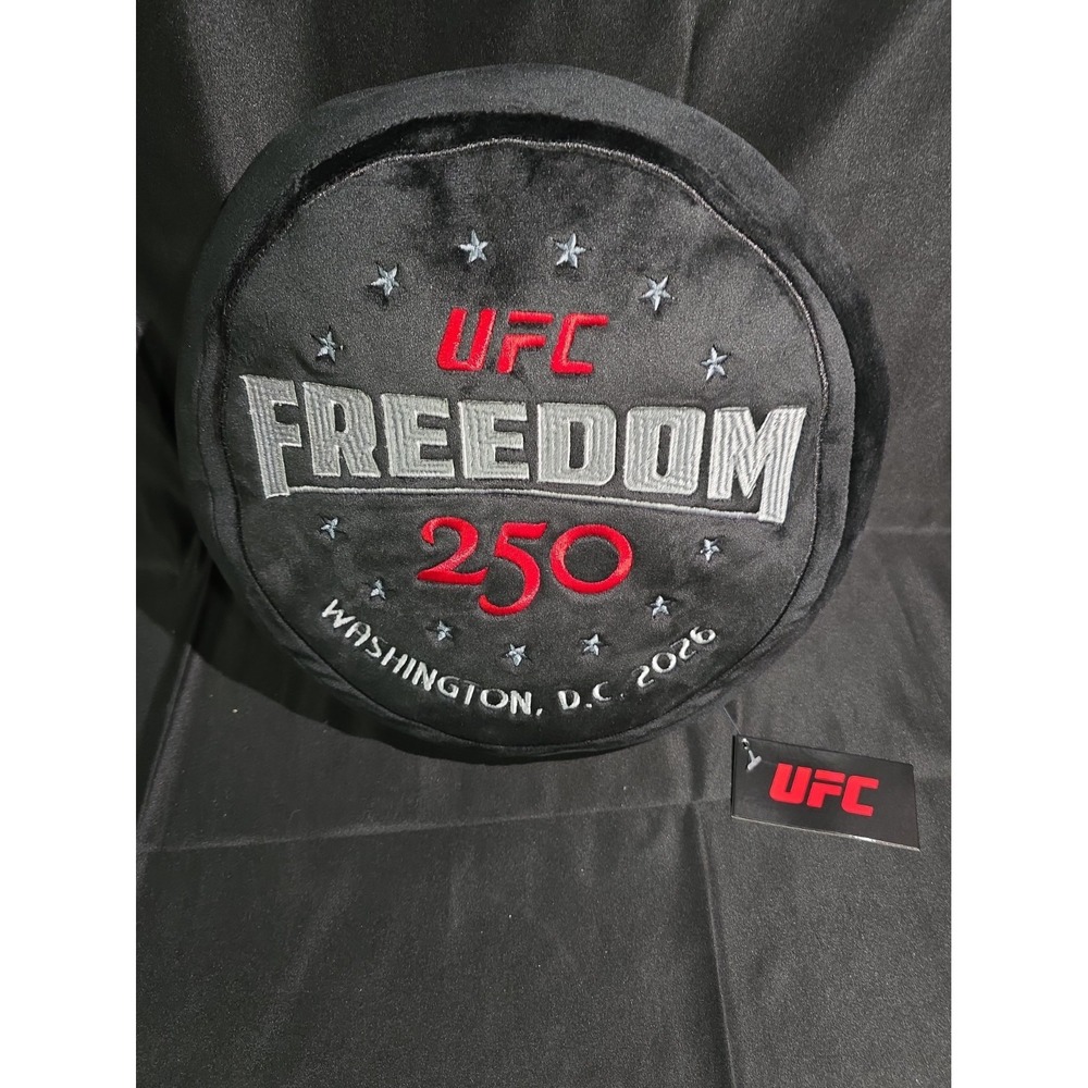 UFC Freedom 250 Black Plush Pillow Washington DC 2026 MMA Logo SNDZ101822
